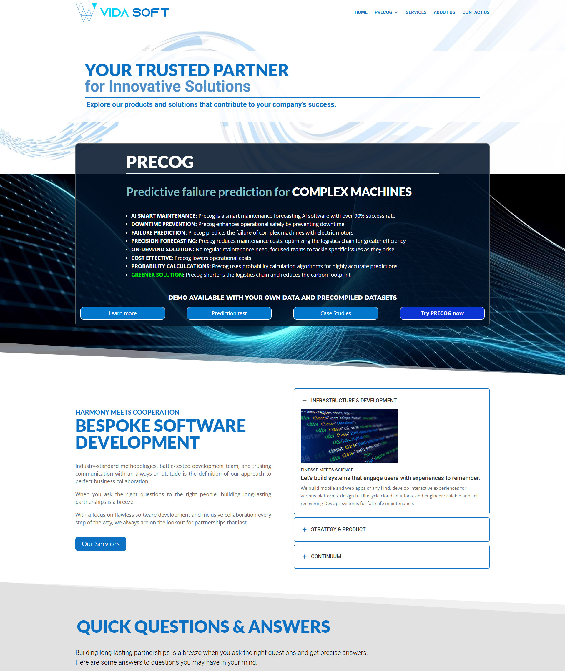 VidaSoft Services – Corporate Website & Application UI
