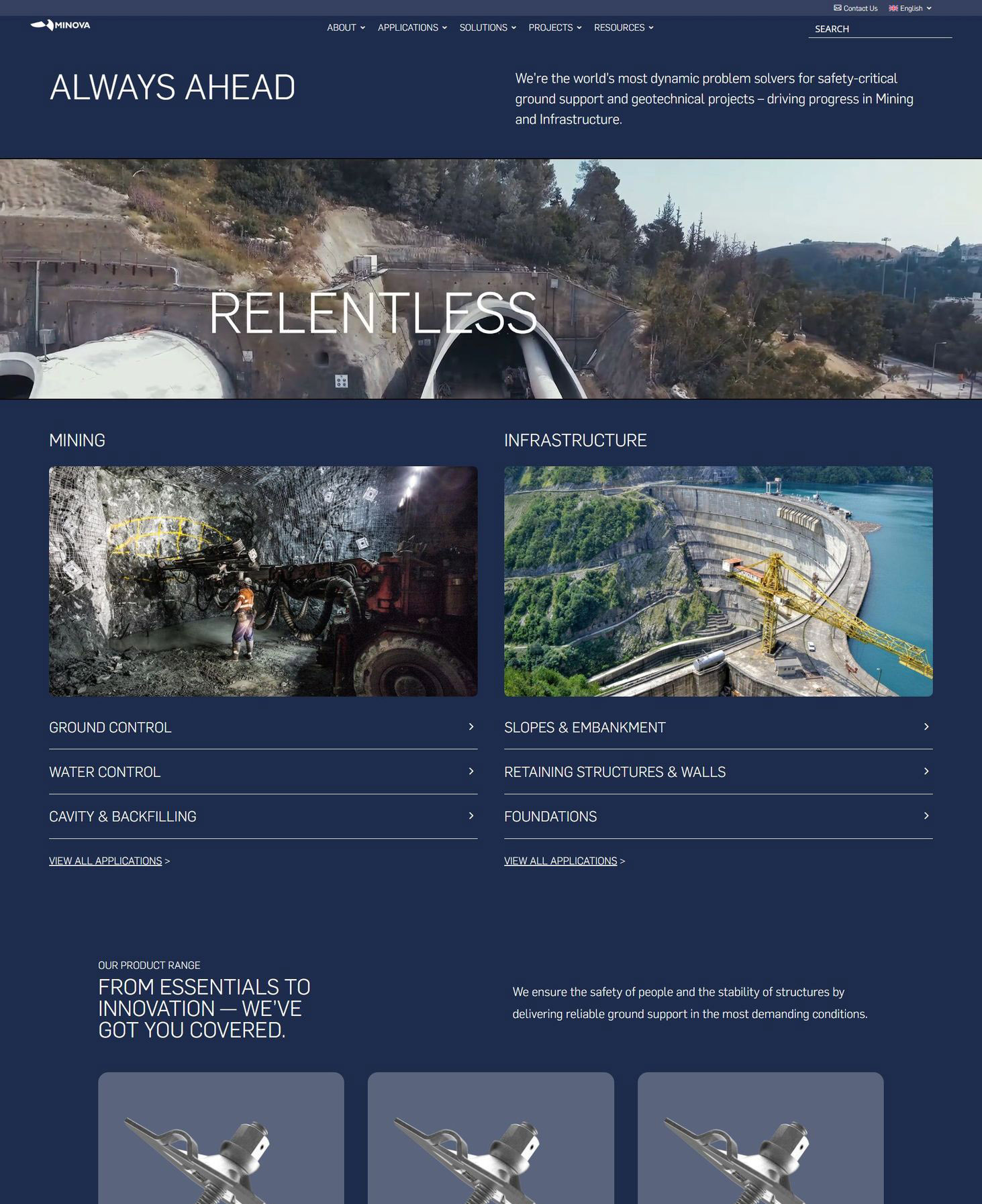 Minova Global – International Multilingual Web Portal